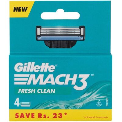 Gillette Rasierklingen, Mach3 Fresh Clean Blades 4 Pieces (4x) Gillette Rasierklingen, Mach3 Fresh Clean Blades 4 Pieces (4x)