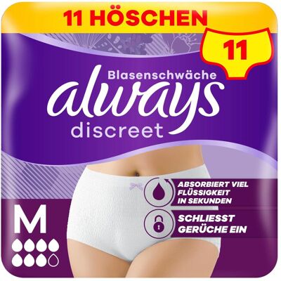 Always, Inkontinenzhygiene, Discreet Inkontinenz Pants Plus M 11 Inkontinenz-Höschen (11x, M) Always, Inkontinenzhygiene, Discreet Inkontinenz Pants Plus M 11 Inkontinenz-Höschen (11x, M)
