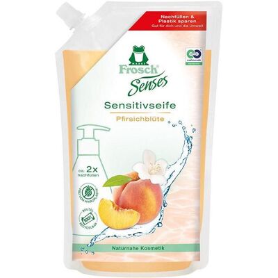 Frosch, Handseife, Sensitiv Seife Peach Blossom (Flüssigseife, Handseife Nachfüllpackung, 500 ml) Frosch, Handseife, Sensitiv Seife Peach Blossom (Flüssigseife, Handseife Nachfüllpackung, 500 ml)
