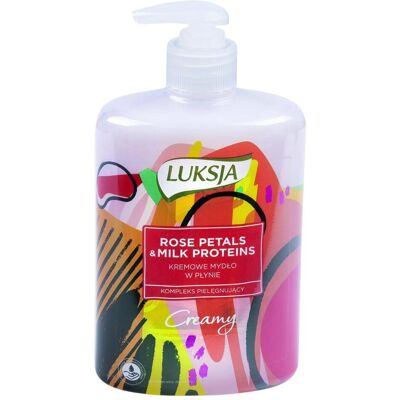 Luksja, Handseife, Flüssigseife mit Milch und Rosenblüten (Flüssigseife, Handseifenspender) Luksja, Handseife, Flüssigseife mit Milch und Rosenblüten (Flüssigseife, Handseifenspender)
