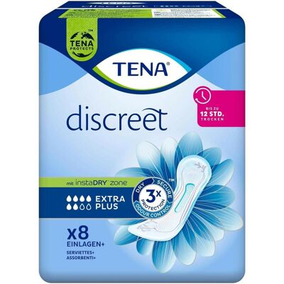 Tena, Inkontinenzhygiene, Inkontinenz Einlagen Discreet Extra Plus 8 Stück (8x, Normal) Tena, Inkontinenzhygiene, Inkontinenz Einlagen Discreet Extra Plus 8 Stück (8x, Normal)