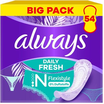 Always, Binden, Daily Fresh Flexistyle 0 % (54x) Always, Binden, Daily Fresh Flexistyle 0 % (54x)