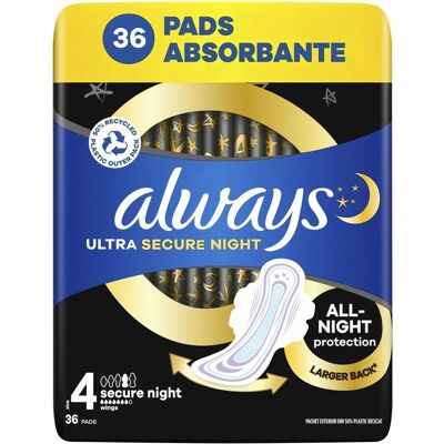 Always, Binden, Ultra S Pads Night Wing 36CT (36x) Always, Binden, Ultra S Pads Night Wing 36CT (36x)