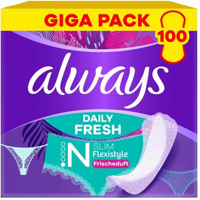 Always, Binden, Daily Fresh Slim Flexistyle (100x) Always, Binden, Daily Fresh Slim Flexistyle (100x)