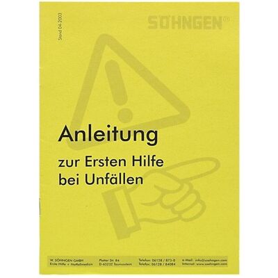 Söhngen, Erste Hilfe Set, Erste-Hilfe-Anleitung, 1 St. (Erste Hilfe Set Zubehör) Söhngen, Erste Hilfe Set, Erste-Hilfe-Anleitung, 1 St. (Erste Hilfe Set Zubehör)