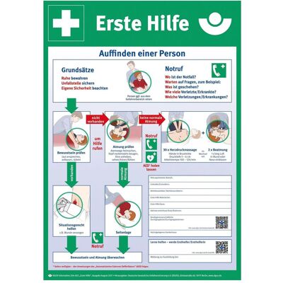 Söhngen 8001034 - Erste-Hilfe-Plakat - Kunststoff - A2 - DGUV 204-002 Söhngen 8001034 - Erste-Hilfe-Plakat - Kunststoff - A2 - DGUV 204-002
