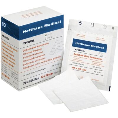 Holthaus, Verbandsmaterial, Medical 17210 Zellstoff-Vlies-Kompress 25St. Holthaus, Verbandsmaterial, Medical 17210 Zellstoff-Vlies-Kompress 25St.
