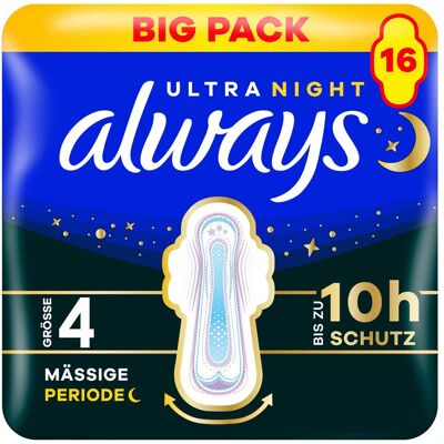 Always, Binden, Sec.Night Fl. Gr 4 Bp (16x) Always, Binden, Sec.Night Fl. Gr 4 Bp (16x)