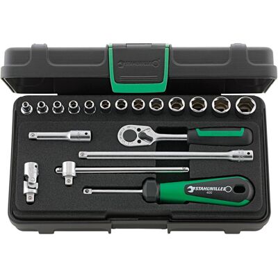 Stahlwille, Steckschlüssel + Stecknuss, Sechskant-Steckschlüsselsatz (10 mm, 11 mm, 12 mm, 13 mm, 3.5 mm, 4 mm, 4.5 mm, 5 mm, 5.5 mm, 6 mm, 7 mm, 8 mm, 9 mm) Stahlwille, Steckschlüssel + Stecknuss, Sechskant-Steckschlüsselsatz (10 mm, 11 mm, 12 mm, 13 mm, 3.5 mm, 4 mm, 4.5 mm, 5 mm, 5.5 mm, 6 mm, 7 mm, 8 mm, 9 mm)