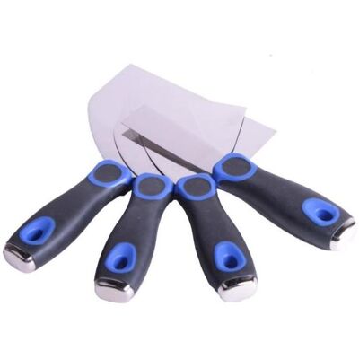 Köhler Woodcap, Kelle + Spachtel, 7409029 Modelliermesser-Set aus Edelstahl 3, 5, 10, 15 cm im Blister Köhler Woodcap, Kelle + Spachtel, 7409029 Modelliermesser-Set aus Edelstahl 3, 5, 10, 15 cm im Blister