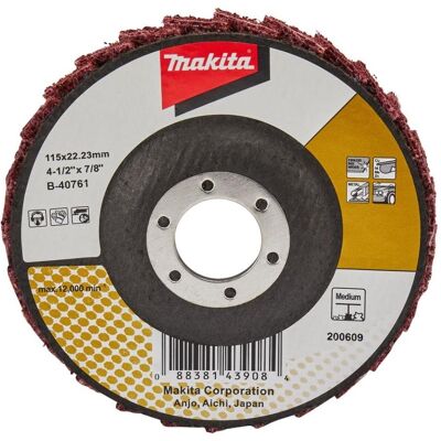 Makita, Schleifmittel, Zubehör B-40761 Fächerscheibe 115 mm mittel (Mittel) Makita, Schleifmittel, Zubehör B-40761 Fächerscheibe 115 mm mittel (Mittel)