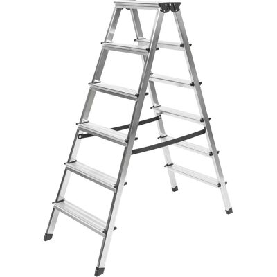 Stier, Leiter + Gerüst, Stufen Stehleiter 2x6 Stufen beidseitig begehbar (Stehleiter) Stier, Leiter + Gerüst, Stufen Stehleiter 2x6 Stufen beidseitig begehbar (Stehleiter)