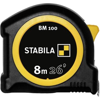 Stabila, Längenmesswerkzeug, Taschenbandmass BM 100, cm/inch-Skala (8 m) Stabila, Längenmesswerkzeug, Taschenbandmass BM 100, cm/inch-Skala (8 m)