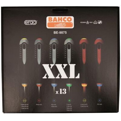 Bahco Schraubenzieher, ERGO Schraubendreher-Satz für Schlitz-, Phillips-, Pozidriv- und TORX-Schrauben mit Gummigriff - (Pin-torx, Pozidriv-Kreuzschlitz (PZ), Schlitz) Bahco Schraubenzieher, ERGO Schraubendreher-Satz für Schlitz-, Phillips-, Pozidriv- und TORX-Schrauben mit Gummigriff - (Pin-torx, Pozidriv-Kreuzschlitz (PZ), Schlitz)