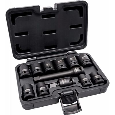 Airpress, Steckschlüssel + Stecknuss, Impactdoppenset 12 Delig 1/2 (10 mm, 11 mm, 13 mm, 14 mm, 17 mm, 19 mm, 21 mm, 22 mm, 23 mm, 24 mm) Airpress, Steckschlüssel + Stecknuss, Impactdoppenset 12 Delig 1/2 (10 mm, 11 mm, 13 mm, 14 mm, 17 mm, 19 mm, 21 mm, 22 mm, 23 mm, 24 mm)