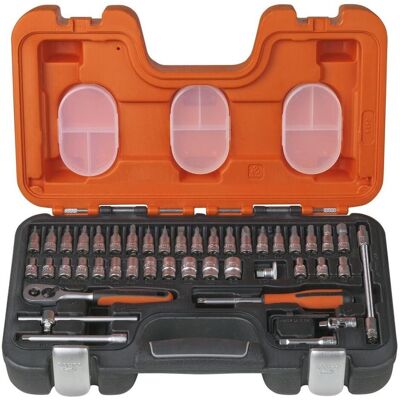 Bahco Steckschlüssel + Stecknuss, 1/4"-Steckschlüssel-Satz, metrisch, Sechskant, inklusive Schraubendreher-Einsätzen - 46-teilig Bahco Steckschlüssel + Stecknuss, 1/4"-Steckschlüssel-Satz, metrisch, Sechskant, inklusive Schraubendreher-Einsätzen - 46-teilig