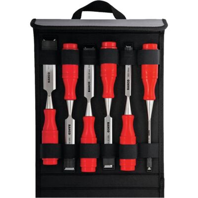 Bahco 6-teilige Meißel 140 mm - Breiten 6–30 mm - Kunststoffgriff - Polyesterhülle - Meißelset Bahco 6-teilige Meißel 140 mm - Breiten 6–30 mm - Kunststoffgriff - Polyesterhülle - Meißelset