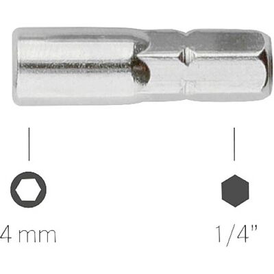 Bernstein, Bits, Tools 4-566 Bit-Adapter 1/4 Zoll > 4mm Bits 25 mm 1/4" Bernstein, Bits, Tools 4-566 Bit-Adapter 1/4 Zoll > 4mm Bits 25 mm 1/4"