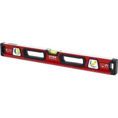 Stier, Wasserwaage, Premium Wasserwaage mit Magnet und drei Libellen 600 mm ±0,5 mm/m (60 cm) Stier, Wasserwaage, Premium Wasserwaage mit Magnet und drei Libellen 600 mm ±0,5 mm/m (60 cm)