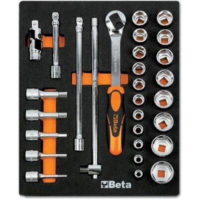 BETA, Steckschlüssel + Stecknuss, 024240082 24240082 T82 Steckschlüsselsatz 29-teilig 10 - 32 mm 1/2" BETA, Steckschlüssel + Stecknuss, 024240082 24240082 T82 Steckschlüsselsatz 29-teilig 10 - 32 mm 1/2"