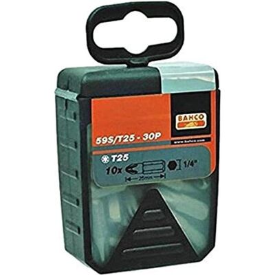 Bahco Schraubenzieher, 1/4"-Standard-Bit für TORX-T25-Schrauben 25 mm - 30 Stk. pro Kunststoffbox Bahco Schraubenzieher, 1/4"-Standard-Bit für TORX-T25-Schrauben 25 mm - 30 Stk. pro Kunststoffbox
