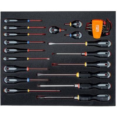 Bahco Zubehör Werkzeugaufbewahrung, 27pc Sdriver set & Hex Keys Foam Insert Bahco Zubehör Werkzeugaufbewahrung, 27pc Sdriver set & Hex Keys Foam Insert