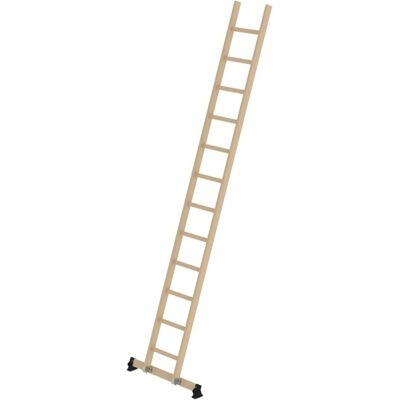 Günzburger Steigtechnik MUNK Holz-Anlegeleiter mit nivello-Traverse 12 Sprossen Günzburger Steigtechnik MUNK Holz-Anlegeleiter mit nivello-Traverse 12 Sprossen