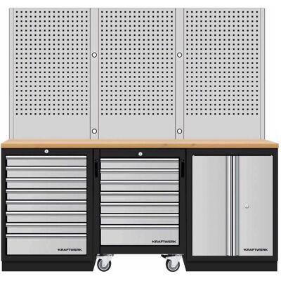 Kraftwerk, Werkstattschrank, Mobilio 3er Kombi Lochwand und Werkstattwagen (48.80 cm, 200 cm) Kraftwerk, Werkstattschrank, Mobilio 3er Kombi Lochwand und Werkstattwagen (48.80 cm, 200 cm)