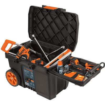 Truper, Werkzeugkoffer, Industrieller Kunststoff-Werkzeugkasten – 57 Liter – mit Rädern Truper, Werkzeugkoffer, Industrieller Kunststoff-Werkzeugkasten – 57 Liter – mit Rädern