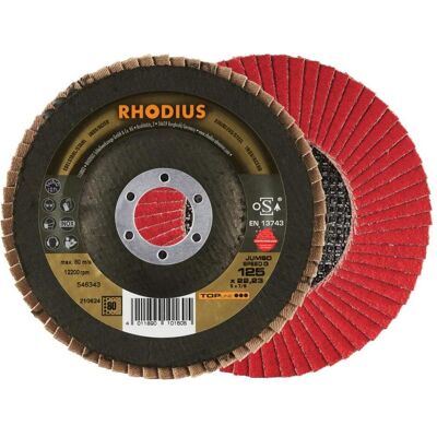 Rhodius, Schleifmittel, TOPline JUMBO SPEED G Fächerschleifscheibe 125 x 22,23 mm K80 (80) Rhodius, Schleifmittel, TOPline JUMBO SPEED G Fächerschleifscheibe 125 x 22,23 mm K80 (80)