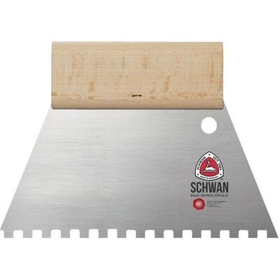Schwan, Kelle + Spachtel, Kleberspachtel Länge 180 mm Breite 180 mm Zahnung C2 Kastenzahnung 6x6x6 mm gehärteter Stahl Holz... (18 cm) Schwan, Kelle + Spachtel, Kleberspachtel Länge 180 mm Breite 180 mm Zahnung C2 Kastenzahnung 6x6x6 mm gehärteter Stahl Holz... (18 cm)
