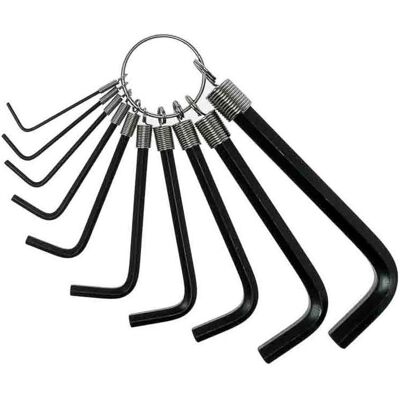 Teng Tools, Sechskantschlüssel, L-Form Innensechskantschlüssel, Satz 10-teilig, 1/4 in, 1/8 in, 1/16 in, 3/8 in, 3/16 in Teng Tools, Sechskantschlüssel, L-Form Innensechskantschlüssel, Satz 10-teilig, 1/4 in, 1/8 in, 1/16 in, 3/8 in, 3/16 in