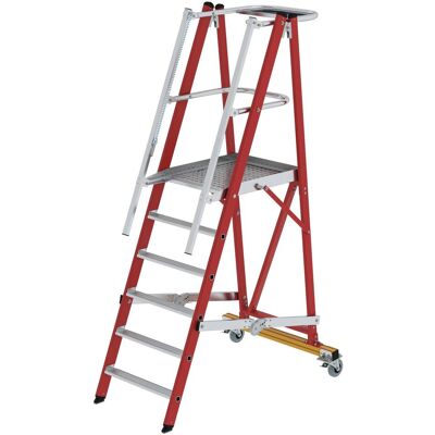 Günzburger, Leiter + Gerüst, Plattformleiter GFK/Alu klappbar und fahrbar mit GFK-Handlauf 6 Stufen (Plattformleiter, 60 cm) Günzburger, Leiter + Gerüst, Plattformleiter GFK/Alu klappbar und fahrbar mit GFK-Handlauf 6 Stufen (Plattformleiter, 60 cm)