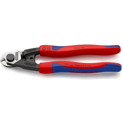 KNIPEX Drahtseilschere - 190 mm, Mehrkomponenten-Griff - Ketten- und Drahtseilschere KNIPEX Drahtseilschere - 190 mm, Mehrkomponenten-Griff - Ketten- und Drahtseilschere