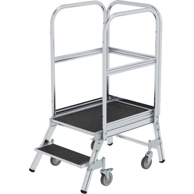 Günzburger, Leiter + Gerüst, Podesttreppe eins. begehbar mit Federrollen Korundbeschichtung R13 2 Stufen (Gerüst, 107 cm) Günzburger, Leiter + Gerüst, Podesttreppe eins. begehbar mit Federrollen Korundbeschichtung R13 2 Stufen (Gerüst, 107 cm)