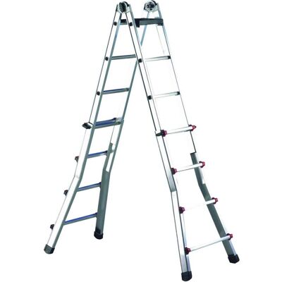 Cimco, Leiter + Gerüst, Aluminium-Teleskop-Leiter mit 2 x 8 Stufen, Höhe min/max 1,25m/4,10m, 11,0 kg (Teleskopleiter, 410 cm) Cimco, Leiter + Gerüst, Aluminium-Teleskop-Leiter mit 2 x 8 Stufen, Höhe min/max 1,25m/4,10m, 11,0 kg (Teleskopleiter, 410 cm)
