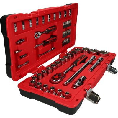 KS Tools, Steckschlüssel + Stecknuss, 1/4" + 1/2" CHROMEplus Steckschlüssel-Satz, 68 Teile, Flank Traction KS Tools, Steckschlüssel + Stecknuss, 1/4" + 1/2" CHROMEplus Steckschlüssel-Satz, 68 Teile, Flank Traction