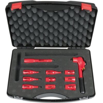 KS Tools, Steckschlüssel + Stecknuss, 3/8" Steckschlüssel-Satz, 11 Teile, mit isolierten Werkzeugen KS Tools, Steckschlüssel + Stecknuss, 3/8" Steckschlüssel-Satz, 11 Teile, mit isolierten Werkzeugen
