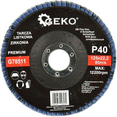 GEKO, Schleifmittel, Fächerschleifscheibe, 125 mm P40 (P40) GEKO, Schleifmittel, Fächerschleifscheibe, 125 mm P40 (P40)