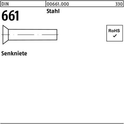Nieten, Senkniete DIN 661 5 x 30 Stahl Nieten, Senkniete DIN 661 5 x 30 Stahl