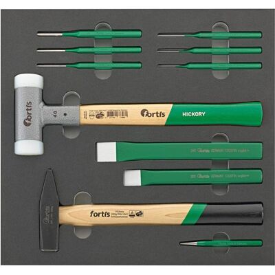 Fortis Meissel, Werkzeugmodul 2/3 Hammer und Meissel 11 Teile Fortis Meissel, Werkzeugmodul 2/3 Hammer und Meissel 11 Teile