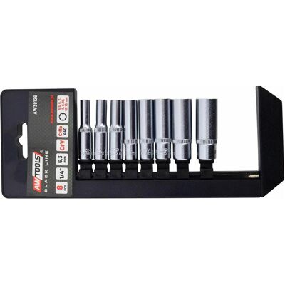 AWTOOLS Langer Steckschlüssel Satz - 8 Stk CrV Profiwerkzeug AWTOOLS Langer Steckschlüssel Satz - 8 Stk CrV Profiwerkzeug