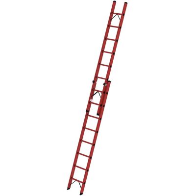 Munk, Leiter + Gerüst, Sprossen-Schiebeleiter GFK 2-teilig ohne Traverse 2x8 Sprossen (Gerüst, 418 cm) Munk, Leiter + Gerüst, Sprossen-Schiebeleiter GFK 2-teilig ohne Traverse 2x8 Sprossen (Gerüst, 418 cm)