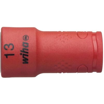 Wiha, Steckschlüssel + Stecknuss, Steckschlüsseleinsatz isoliert, 1/4", Aussensechskant, 13,0 mm (13 mm) Wiha, Steckschlüssel + Stecknuss, Steckschlüsseleinsatz isoliert, 1/4", Aussensechskant, 13,0 mm (13 mm)