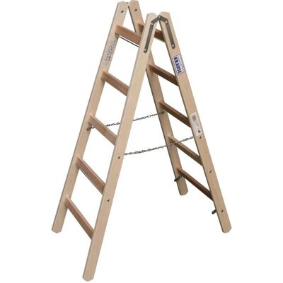 KRAUSE Stabilo Leiter - 2x5 Sprossen, Höhe 147cm, Holz KRAUSE Stabilo Leiter - 2x5 Sprossen, Höhe 147cm, Holz