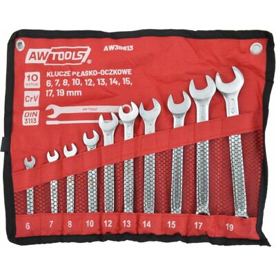 Awtools - AW KLUCZ PŁASKO-OCZKOWY KPL.10szt./6mm-19mm - 6-19 mm Awtools - AW KLUCZ PŁASKO-OCZKOWY KPL.10szt./6mm-19mm - 6-19 mm
