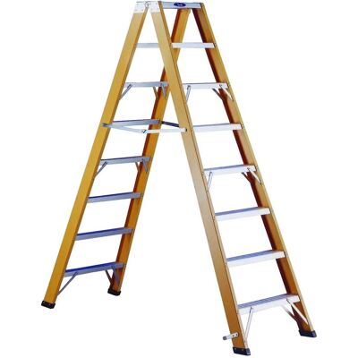 Cimco, Leiter + Gerüst, Stufen-Stehleiter mit 2 x 10 Stufen, Höhe 2,50m, 30.000V (Klapptritt, 250 cm) Cimco, Leiter + Gerüst, Stufen-Stehleiter mit 2 x 10 Stufen, Höhe 2,50m, 30.000V (Klapptritt, 250 cm)