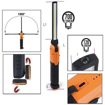 BETA, Arbeitsleuchte, 018380400 1838Am-Wiederaufladbare Led-Inspektionslampe 405 mm (60 lm) BETA, Arbeitsleuchte, 018380400 1838Am-Wiederaufladbare Led-Inspektionslampe 405 mm (60 lm)