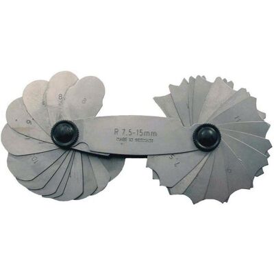 Dönges, Messlehre, Radienschablonen-Satz, Messbereich 1,0 - 7,0 mm, Blattanzahl 17 St. Dönges, Messlehre, Radienschablonen-Satz, Messbereich 1,0 - 7,0 mm, Blattanzahl 17 St.