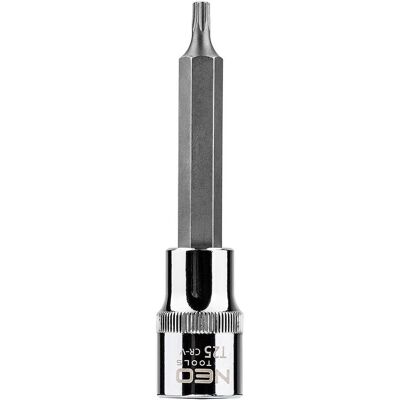 Neo, Steckschlüssel + Stecknuss, Torx-Einsatz auf 1/2" Steckdose, T25 x 100 mm Neo, Steckschlüssel + Stecknuss, Torx-Einsatz auf 1/2" Steckdose, T25 x 100 mm